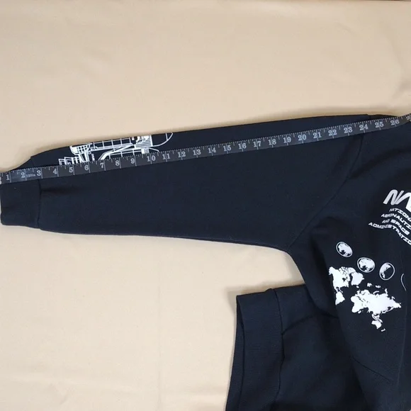 NWT Hyper Space NASA Casual Pullover Cotton Streetwear Black Graphic Hoodie - Picture 10 of 16